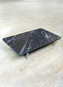 Resim Ahşap Desenli Metal Katlanır Ayaklı Kamp Bahçe Ev İçin Dikdörtgen Yer Sofrası Siyah 