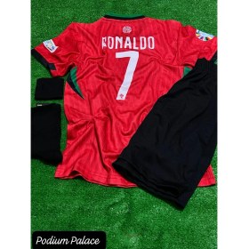 Resim Portekiz 2024/25 Yeni Sezon Cristiano Ronaldo Iç Saha Çocuk Forması 4'lü SET8KIRMIZI) 