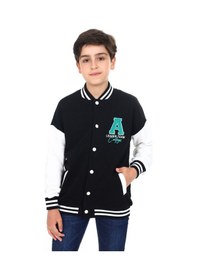 Resim Toontoy Kids Toontoy Erkek Çocuk Kolej Yaka Çıtçıt Kapama Cepli Düşük Omuz Nakış Baskılı Renk Bloklu Örme Hırka - 2 İplik Şardonlu Siyah 