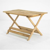 Resim Flat Katlanır Ahşap Bahçe Balkon Masası 70x120 Kahverengi 