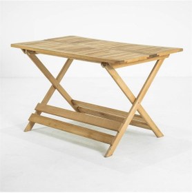 Resim Flat Katlanır Ahşap Bahçe Balkon Masası 70x120 Kahverengi 