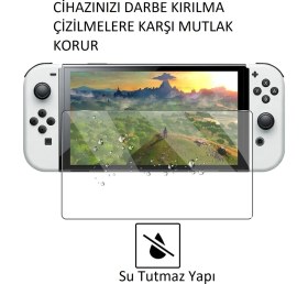 Resim Beboncool Nintendo Switch OLED Ekran Koruyucu 9h Nano Temperli Cam 