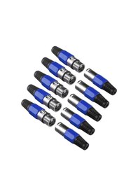 Resim 10 Adet - 3 Pin Xlr Konektörü 5 Adet Dişi + 5 Adet Erkek Mikrofon Jackı - Mikrofon Ses Jakı 