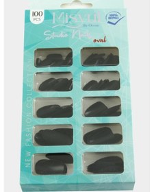 Resim Misyul - 933 - Oval Mat Takma Tırnak - Kmrsfres - 100 Adet-siyah 
