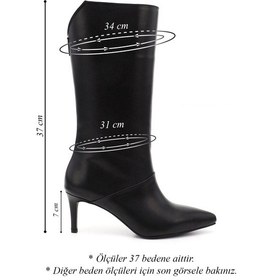 Resim Gönderi(R) Gönderi R Kadın Siyah Platinum Fermuarlı İnce Topuklu Hakiki Deri Çizme Dkzc84335875 Siyah 