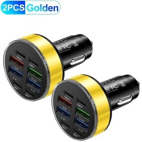 Resim Guseyee 100w 8 Portlu Araç Şarj Cihazı Pd Qc3.0 Usb C İphone Uyumlu Samsung Huawei Xiaomi İçin Brdistribütör Garantili 
