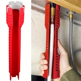 Resim Su geçirmez Tutuş, 8'li Çok Fonksiyonlu Lavabo Anahtarı, Musluk ve Vana Montaj Bakımı için Uygun Evrensel Alet, Dayanıklı PP Malzeme 