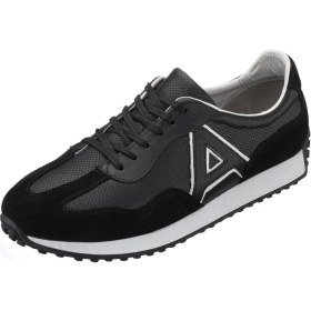 Resim Costo Shoes GG18 Siyah Deri & Siyah Süet Erkek Deri Spor Ayakkabı Özel Seri.. Termo Taban ve Rahat Geniş Kalıp 