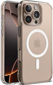 Resim Minesk iPhone 16 Pro Max için Mat Şeffaf MagSafe ile Uyumlu Kılıf Parmak izi Bırakmayan Mat Arka Kısım ve Ultra Şeffaf Kenarlar Silikon Kılıf Kapak (Manyetik, 16 Pro Max) 