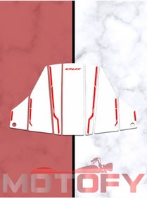 Resim Honda Dio 2021-2024 Uyumlu Tank Pad Set Beyaz Kırmızı 
