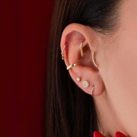 Resim Cherry By Özkonak On Bir Taşlı Minimal Tragus Piercing Sarı 