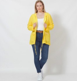 Resim Moda Berray B027 Cebi Pullu Kapüşonlu Gömlek Sarı Sarı 