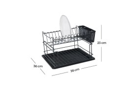 Resim Feyza Design Iki Katlı Siyah Tabaklık Bulaşıklık, Şık ve Fonksiyonel Tasarım 