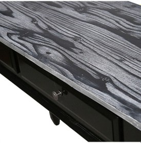 Resim Roys Ahşap 100 Cm Çekmeceli Siyah Üstü Masif Eskitme Dresuar Siyah 