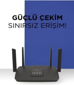 Resim İMEXTECH Bilişim Burada AC06 Siyah Çift Bant Kablosuz Wifi Router 1200MBPS – 2.4ghz & 5ghz 4 Antenli 