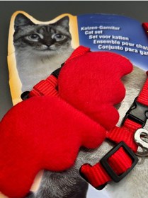 Resim Melek Kanatlı Kedi Göğüs Tasması Gezdirme İpi Takım Ayarlanabilir 