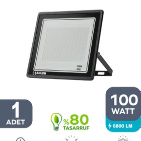 Resim ŞANLED 100W 6800 Lümen 6500K Beyaz Işık Smd LED Projektör-1-2-4-5-8-10 ADET 