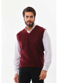 Resim Pelikan Erkek V Yaka Desenli Süveter 7612 Kiremit 