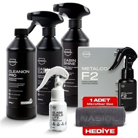 Resim Nasiol-SET 8-Araç Nano Koruma ve Temizlik 6'lı Seti Standart-Avantajlı Paket-Araç İçi ve Dışı Detailing Seti 