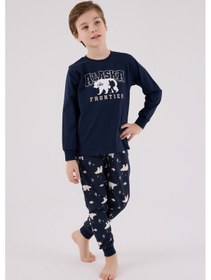 Resim Rolypoly Erkek Çocuk Lacivert Pijama Takımı 5274-48730 Lacivert 