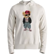 Resim Hip Hop Tedy Bear Ekru Çocuk Sweatshirt 