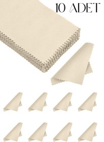 Resim Beyisa Bakım Kiti Serisi 10 Adet Mücevher Altın Gümüş Takı Silme Temizleme Parlatma Mendili Bezi 