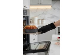 Resim Gri Silikon Yanmaz Yapışmaz Isı Yalıtımlı 35 cm Mutfak Fırın Eldiveni 