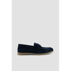 Resim Paul & Shark Erkek Logo Işlemeli Dikiş Detaylı Lacivert Loafer Ayakkabı 15358000-013 