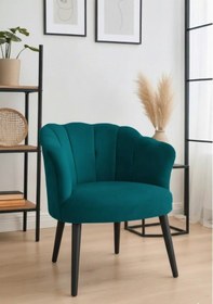 Resim Waterybrook Tekli Berjer Koltuk - Papatya Babyface Kumaş Siyah Ayaklı - 13 Renk Seçeneği Petrol 