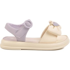 Resim Lila Hafif Esnek Taşlı Kız Çocuk Sandalet 25y600-5 F LILA 