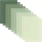 Resim 15 Adet A4 Gradyan Orman Yeşili Dosya Klasörleri - Kalın, Şeffaf Belgeler için L Klipsli Ofis Düzenleme Kılıfları 
