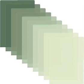 Resim 15 Adet A4 Gradyan Orman Yeşili Dosya Klasörleri - Kalın, Şeffaf Belgeler için L Klipsli Ofis Düzenleme Kılıfları 