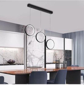 Resim 3lü Halka Model Sarkıt Modern Led Beyaz Işık Ultra Powerk 