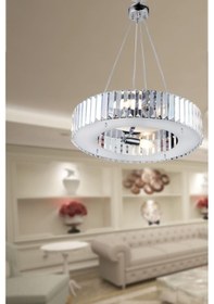 Resim İstanbul Avize Lüks Elmas Krom 10'Luk Kristal Taşlı Avize 44 Cm 