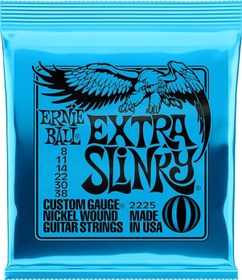 Resim Ernie Ball P02225 Extra Slinky Nickel Wound 008-038 Elektro Gitar 