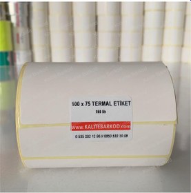Resim Barkod Etiket Eco Termal 100X75 - Rulo Etiket 350'lik 