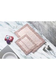 Resim İva Home Collections Tiffany Pamuklu Klozet Takımı 2'li Pudra 