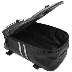 Resim Primepickings 8l Kapasiteli Motosiklet Arka Deri Raflı Taşıma Çantası, Su Geçirmez, Yağmur Kapaklı, Motosiklet İçin Siyah 