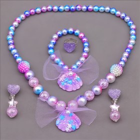 Resim 5 adet Kız Takı Seti, Prenses Kolye Bileklik Yüzük Küpe Aksesuarları, Mor Renkli Kabuk Kolye, Prenses Takı Aksesuarları, Giyinme Aksesuarları, Performans Eşleştirme, Doğum Günü Partisi, Gençler İçin, Gençler İçin Kolye ve Küpe Seti, Gençler İçin Kolye ve Küpe Seti, Gençler İçin Kolye Seti, Gençler İçin Kolye Seti, Kız İçin Kolye, Gençler İçin 