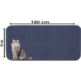 Resim Gri Kedi Kumu Paspası 60 x 120 cm 