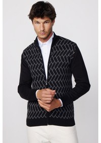 Resim Tudors Slim Fit Dar Kesim Yarım Balıkçı Yaka Fermuarlı Önü Desenli Erkek Hırka-28815-multi Çok Renkli 