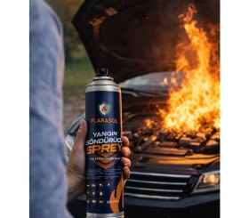 Resim Flarasol Yangın Söndürücü Sprey 600 ml Su Bazlı Taşınabilir Yangın Tüpü Ağırlık 0,50 kg 