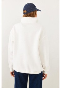 Resim Shade Kadın Arım Fermuarlı Usa Baskılı Dik Yaka Sweatshirt 60251880 - Beyaz 