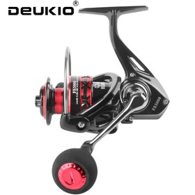 Resim 1 adet DEUKIO Premium Döner Balıkçılık Makinesi, Kırmızı & Siyah EVA Tutma Topu & Metal Tel Kupa, 2000-7000 Boyutlar - Akarsu, Nehir, Okyanus & Gölet Balıkçılığı için Pürüzsüz Döküm, DEUKIO 