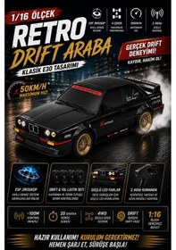 Resim 1/16 4wd 50 Km Hızlı E30 Rc Drift Uzaktan Kumandalı Yedek Lastikli Oyuncak Drift Araba Siyah 