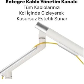 Resim NPO STD49012UW Elysium 17"-32" Ultra Slim Alüminyum 2xUSB Amortisörlü VESA Tekli Monitör Tutucu 