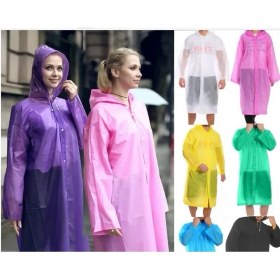 Resim Hobilinka Kadın Erkek Yağmurluk Kapüşonlu Çıtçıtlı Eva Raincoat (4887) 