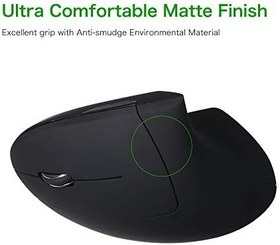 Resim 2.4G Kablosuz Dikey Fare Sol El USB Ergonomik Optik Fare Solak Yüksek Hassasiyetli Ayarlanabilir 800/1200/1600 DPI 5 Düğmeler Dizüstü Bilgisayar için Yedek 