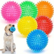 Resim 2 Adet Squeaky Köpek Oyuncak Topları, Diş Çıkarma İçin Yavru Köpek Çiğneme Oyuncakları, Orta, Büyük & Küçük Köpekler İçin BPA İçermeyen Toksik Olmayan Dikenli Top, Agresif Çiğneyiciler İçin Dayanıklı Oyuncak 