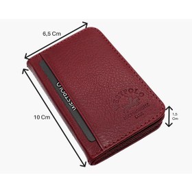 Resim Westpolo Hakiki Deri Bol Kart Bölmeli Unisex Kartlık - Bordo Bordo 
